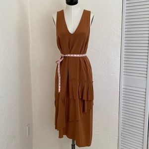 Tibi asymmetric silk dress